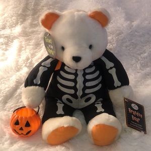 🐻 Hallmark 🎃 Skeleton Costume 🎃 Glows in the Dark 🎃 Brandon Bear 🐻 NWT